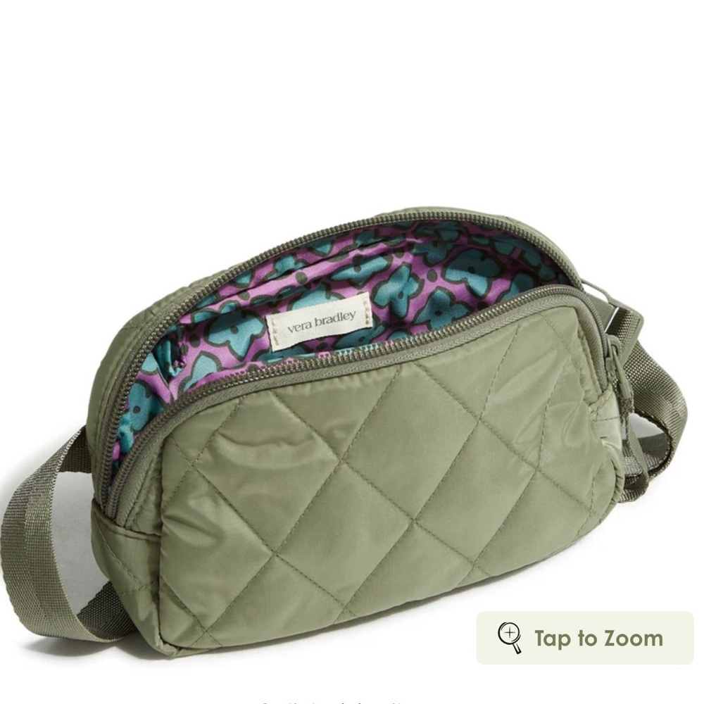Vera Bradley Mini Belt Bag in Ultralight- Deep Lichen Green